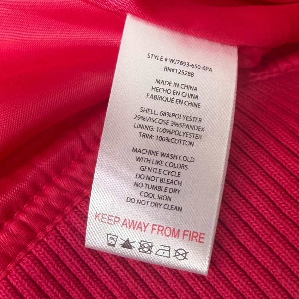 Jason Wu Womens Pink Snap Front Ribbed Bomber Jacket WJ7693-650-6PA Size‎ S - Picture 5 of 6